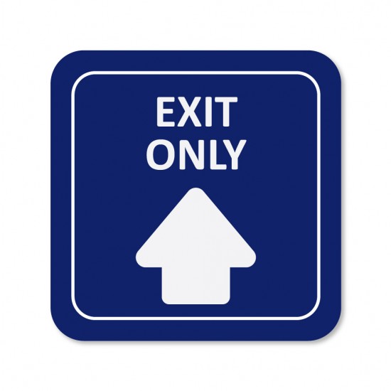 Covid-19 Floor Sticker Exit Only Dark Blue 26x26cm 3pcs